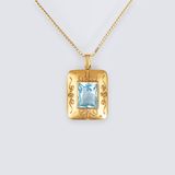 A Vintage Aquamarine Pendant with Necklace