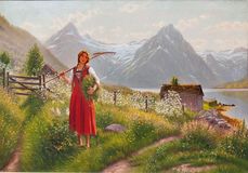 Mädchen am Fjord