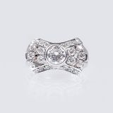 A Vintage Diamond Ring with central Solitaire Diamond - image 1