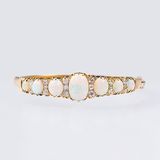 An antique Opal Diamond Bangle Bracelet - image 1