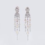 A Pair of extraordinary Art-déco Diamond Earpendants - image 1