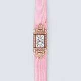 A Ladie's Gold Wristwatch 'Promesse' with Pink Diamonds