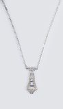 A long Art-déco Diamond Sapphire Necklace - image 2