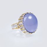 A Chalcedony Diamond Ring