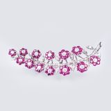 A Vintage Ruby Diamond Brooch with moveable Flowers