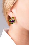 A Pair of Amethyst Tsavorith Citrine Earrings - image 2