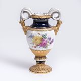 A Vase with Double Snake Handles and Flower Bouquets - image 1