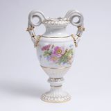 A Vase with Double Snake Handles and Flower Painting - image 1
