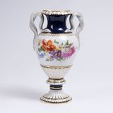 A Small Vase with Double Snake Handles and Flower Bouquets - image 2