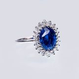 A Natural Sapphire Ring with Diamonds - image 2