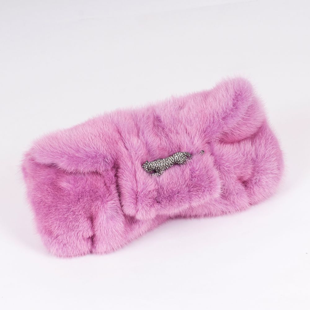 A Pink Mink Flap Bag