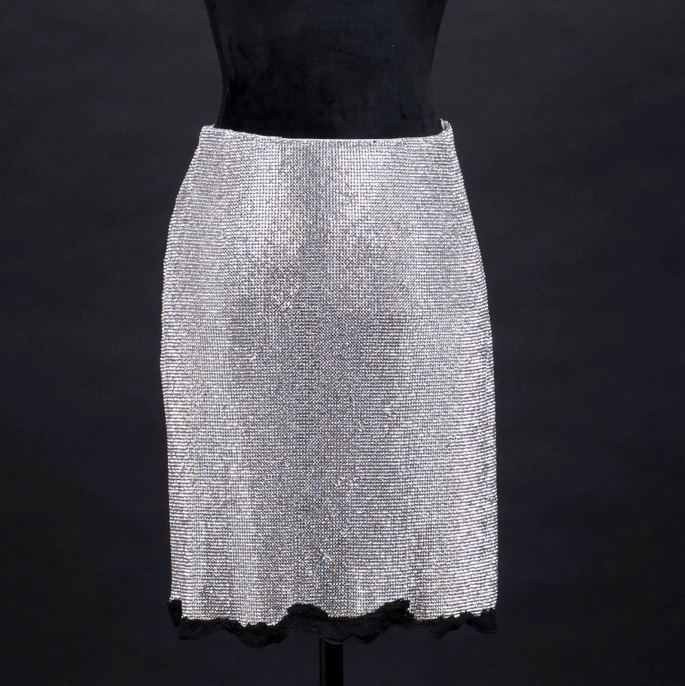 Gianni Versace - A Mini Skirt with Allover Swarovski Crystals A Mini Skirt with Allover Swarovski Crystals