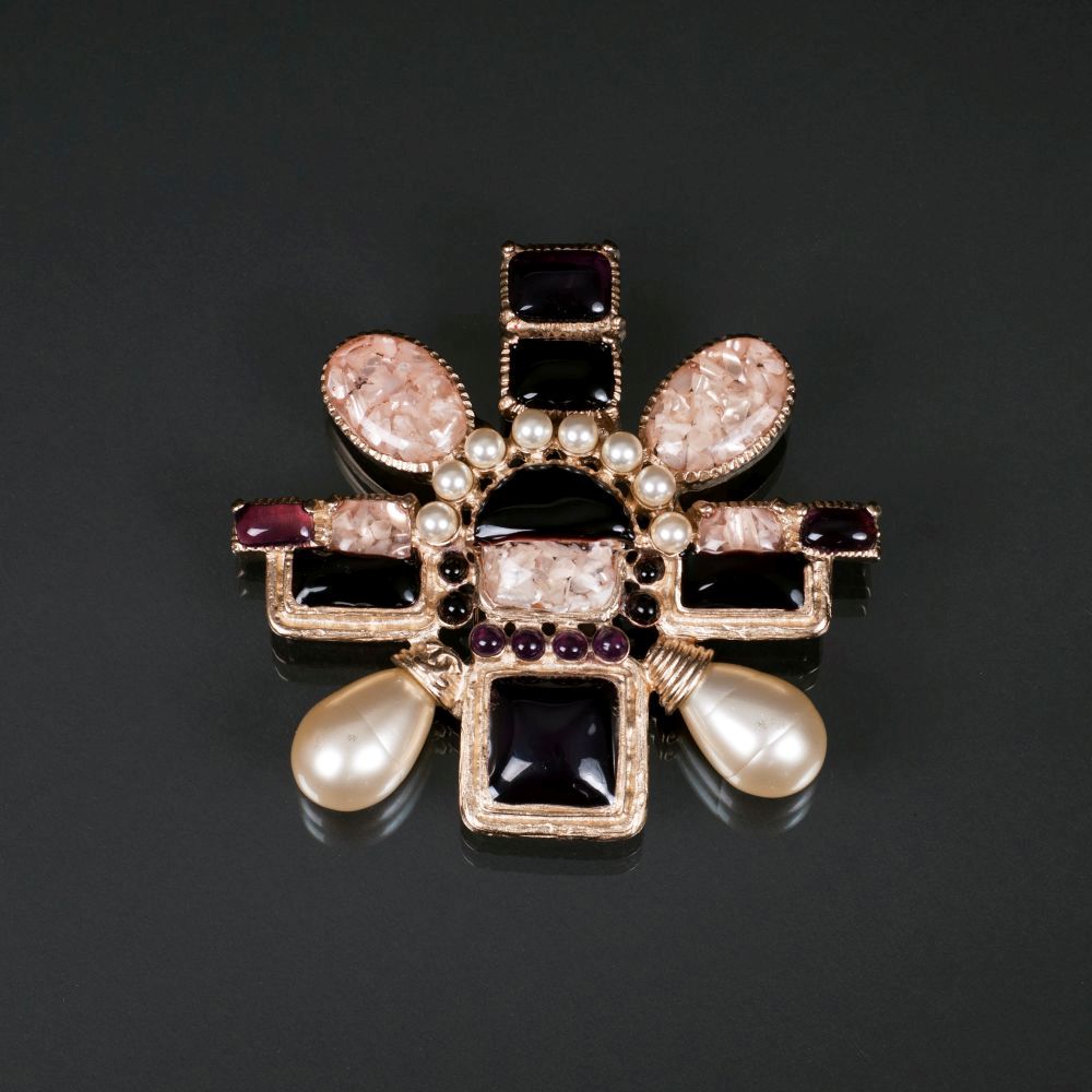 Chanel: A large Gripoix Brooch Byzantine Style