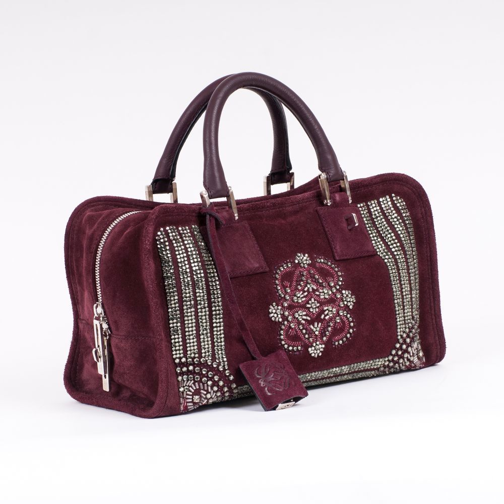 Weinroter Shopper mit Strass