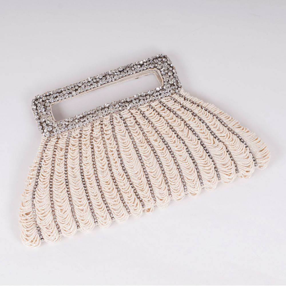 A Clutch with Glasspearls and Strass