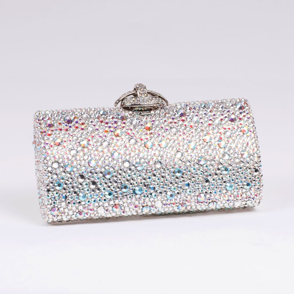 A Tube Clutch with Allover Swarovski Crystal