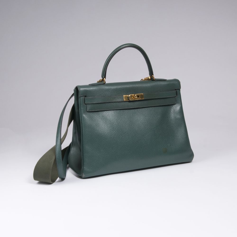 A Kelly Bag 35 Petrol