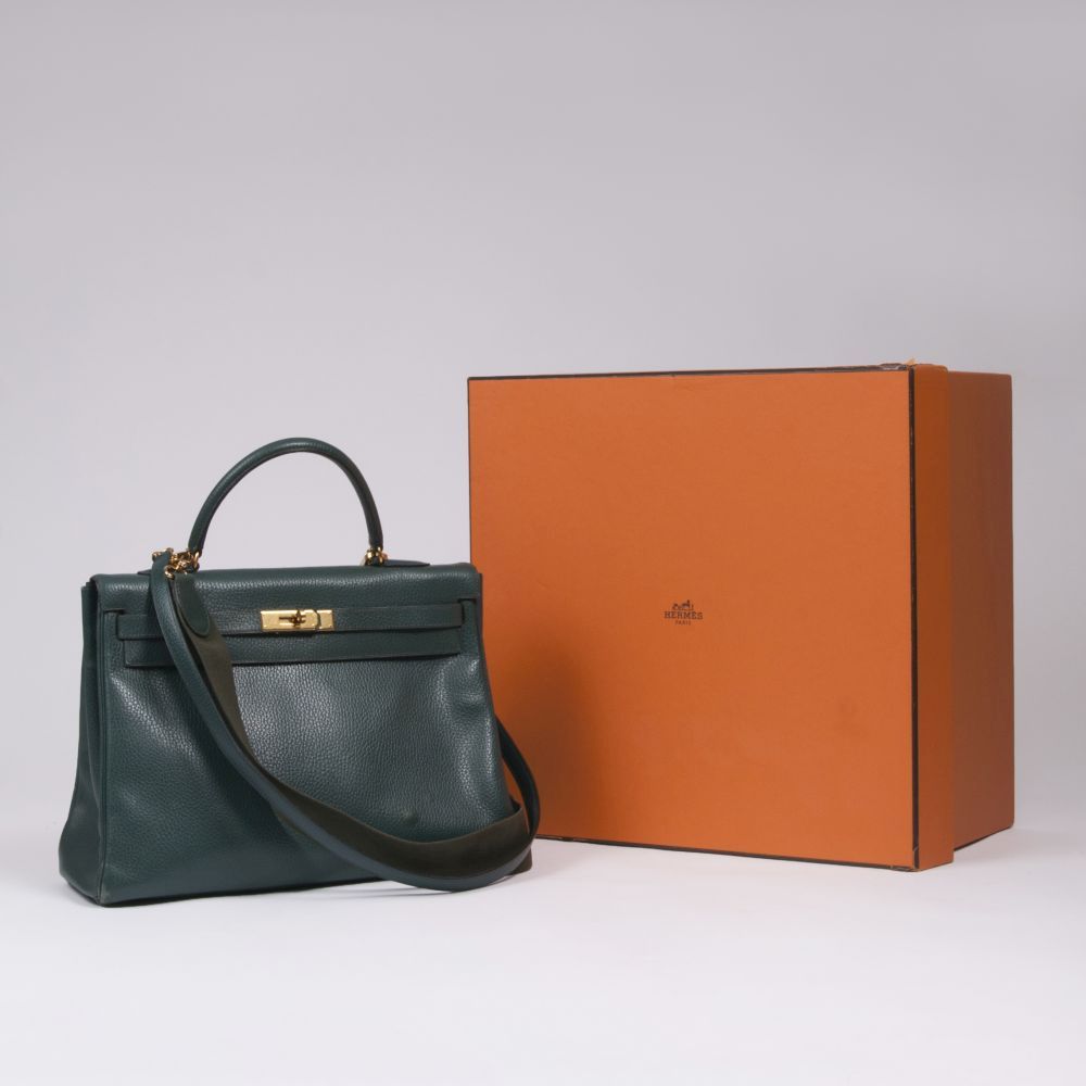 A Kelly Bag 35 Petrol - image 2