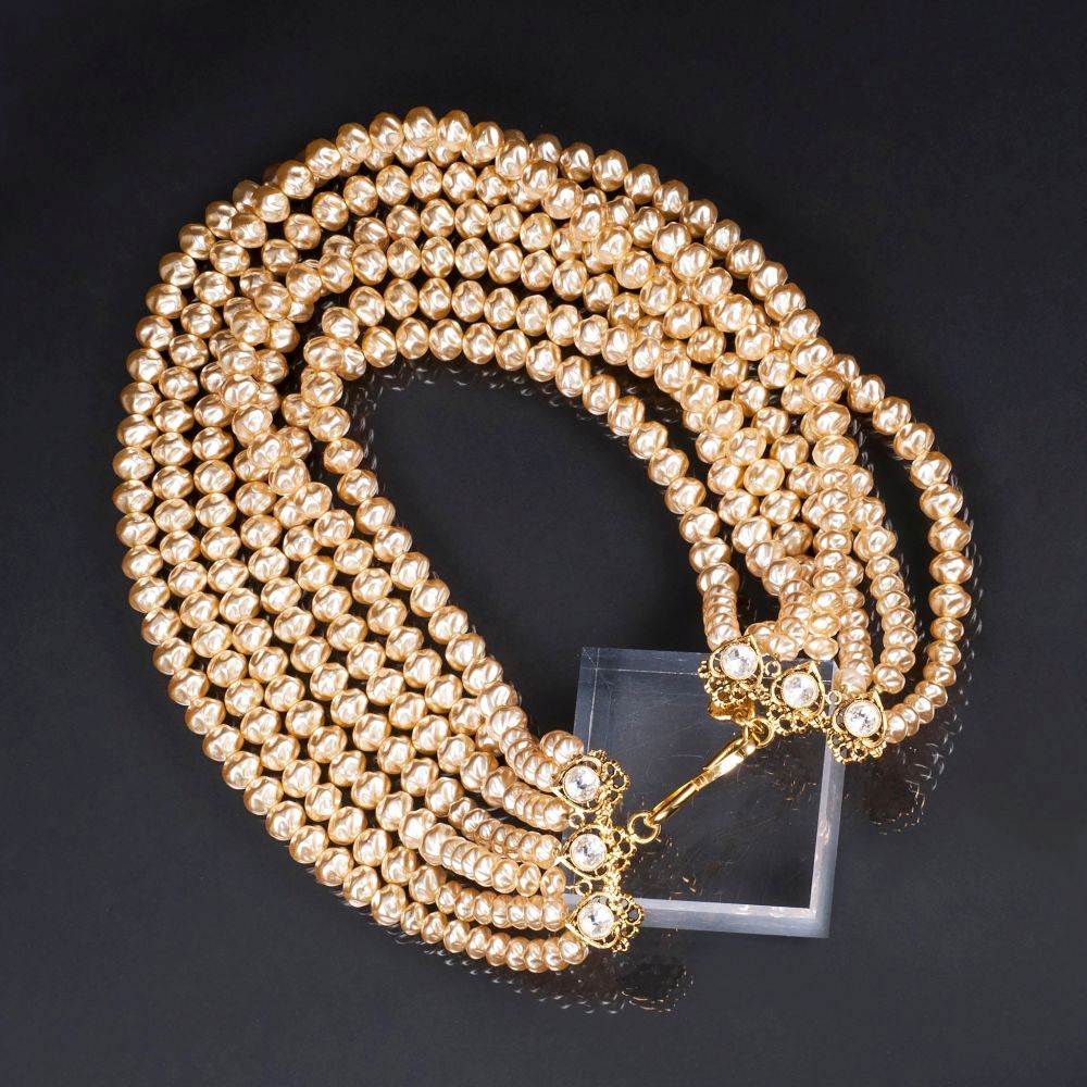A Rive Gauche Faux Pearls Cascades Necklace - image 2