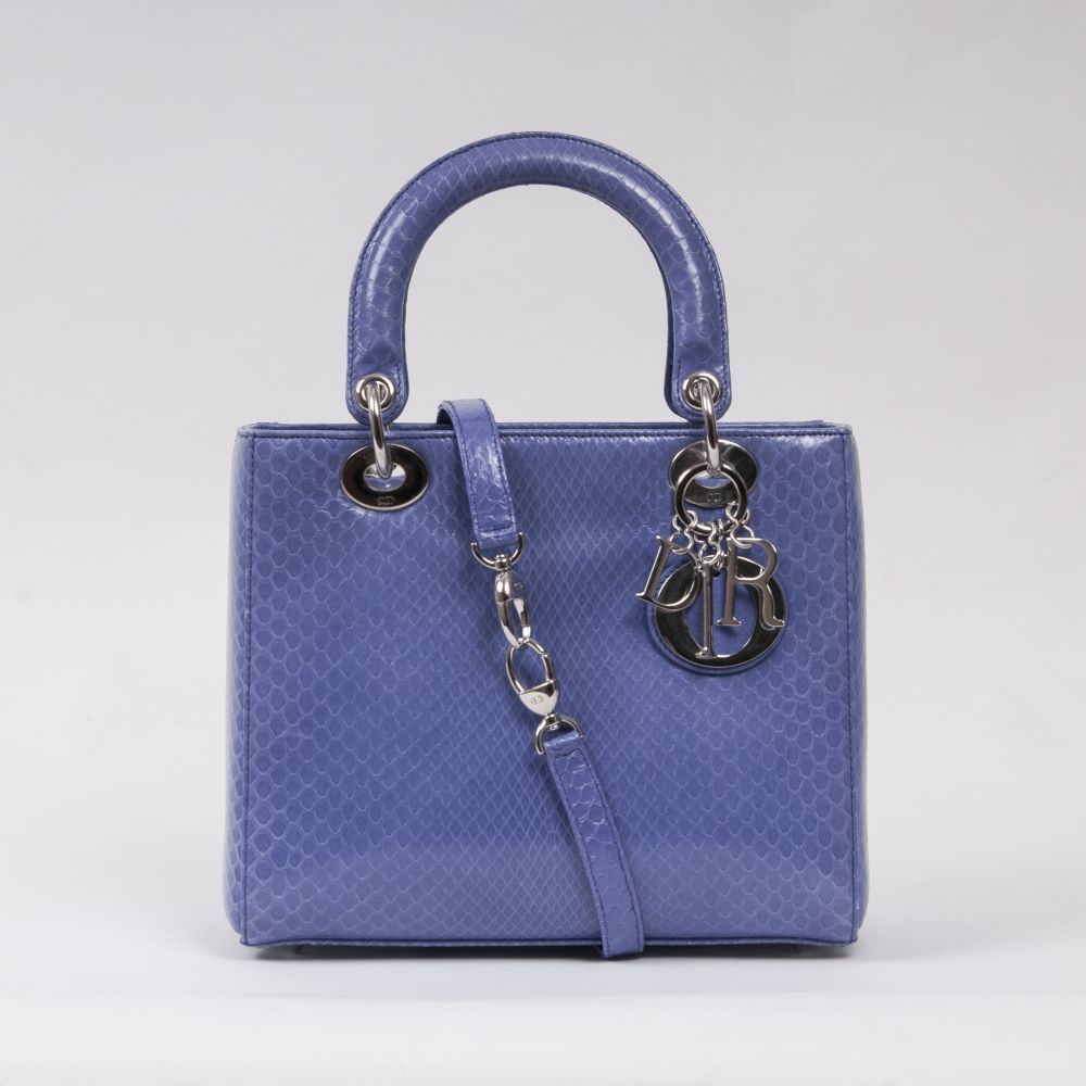 Christian Dior - Lady Dior Bag Python Blue Lady Dior Bag Python Blue