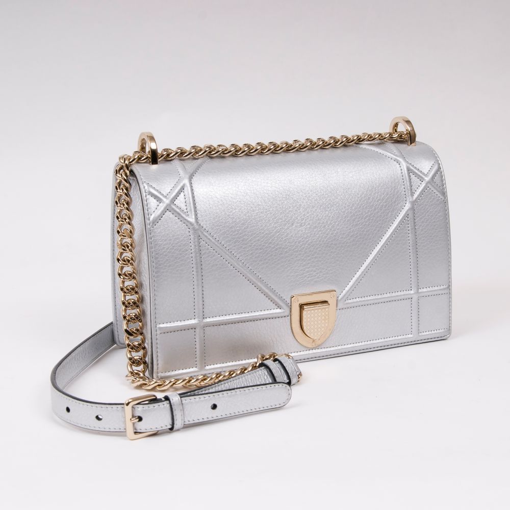 A Diorama Clutch in Matt Silver