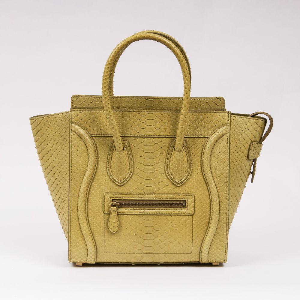 A Micro Luggage Handbag Python