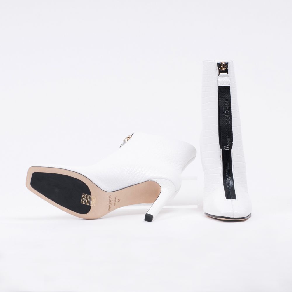 A Pair of white Highheels Booties Macel 100 - image 2