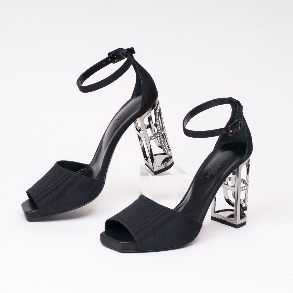 A Pair of black Pumps 'Sandals Audace' with Strass