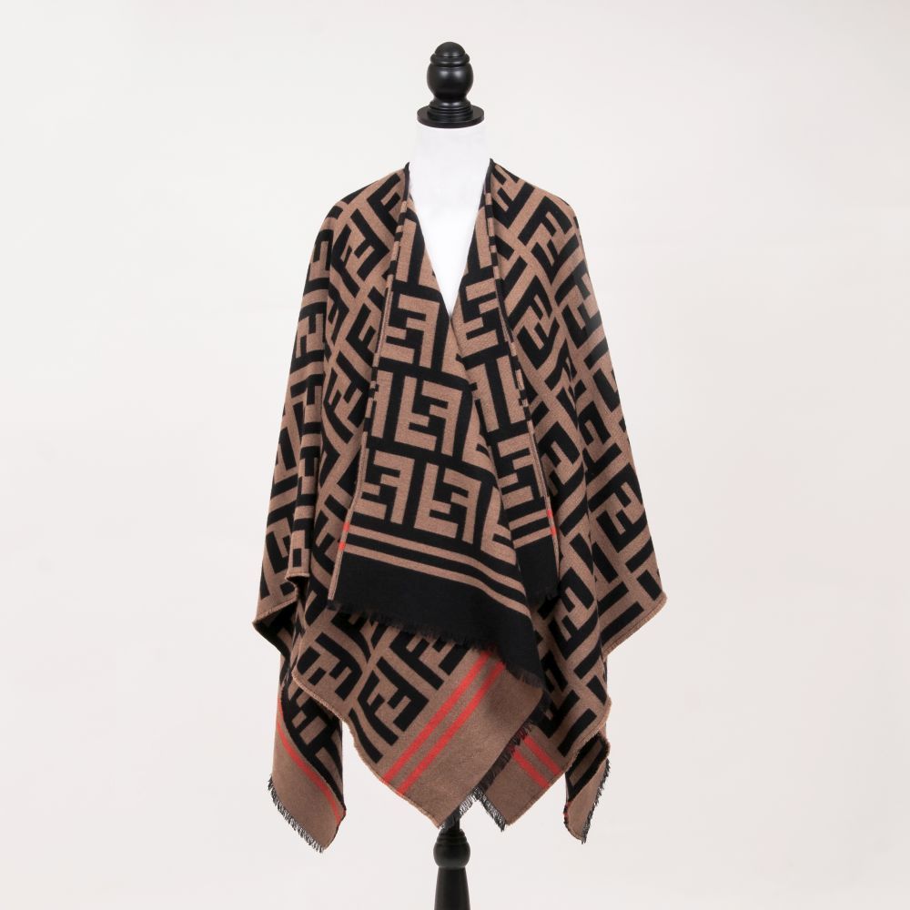 Fendi: FF Logo Jacquard Poncho