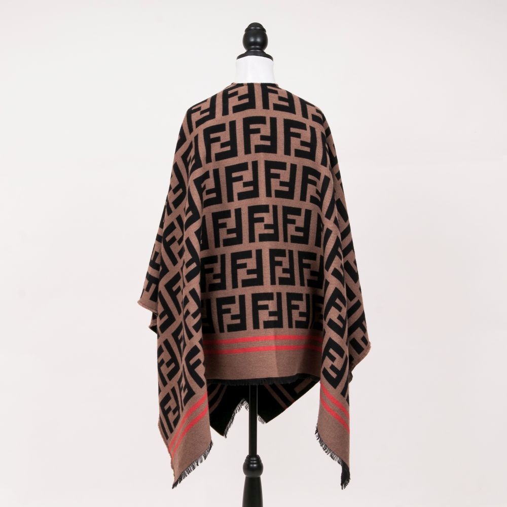 Fendi: FF Logo Jacquard Poncho