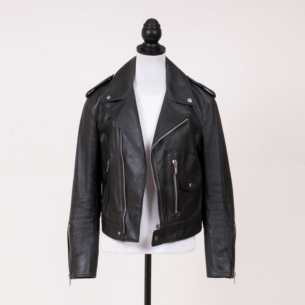 A Diorodeo Black Leather Biker Jacket - image 2