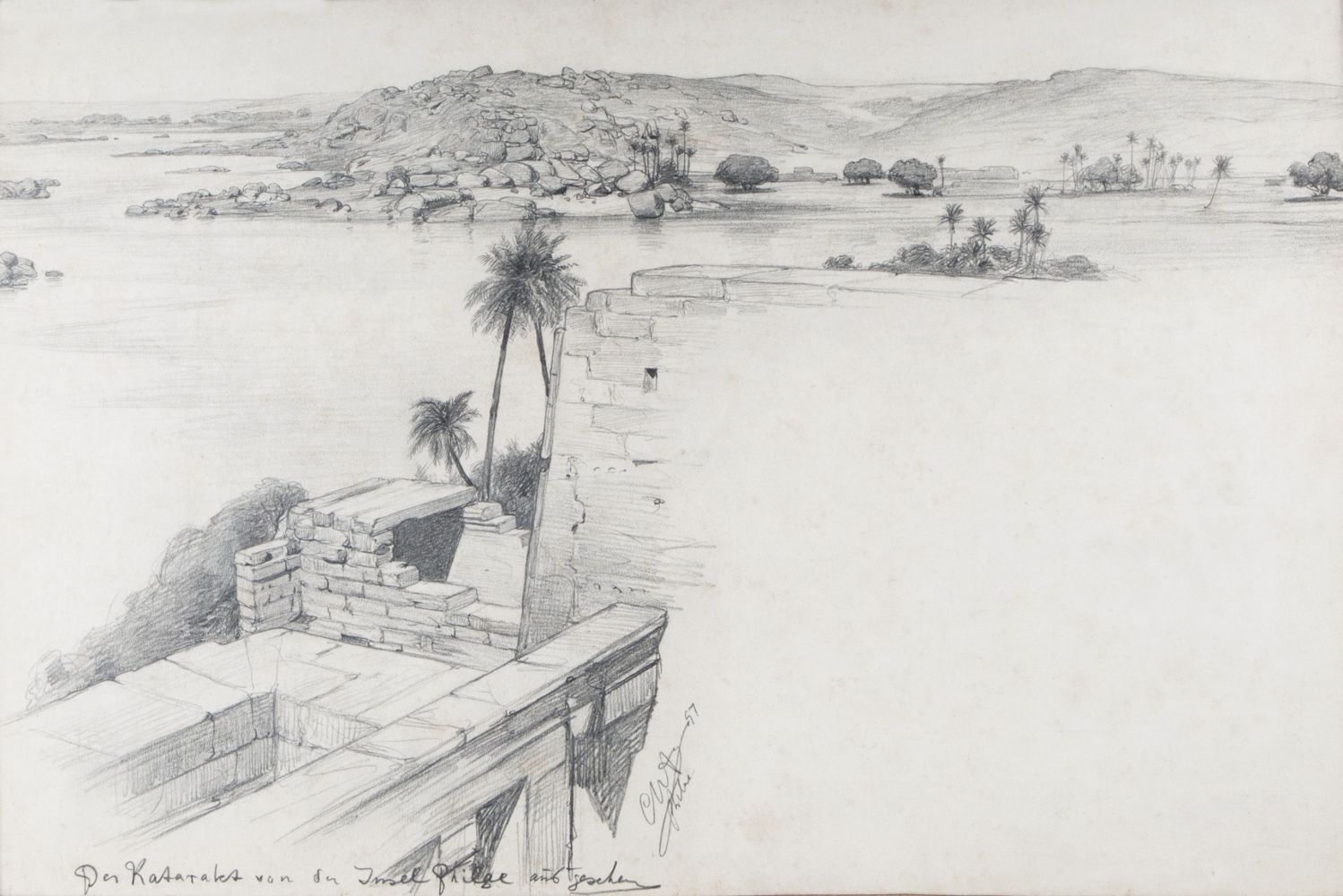 Christian Wilhelm Allers - Der Katarakt von der Insel Philae aus gesehen Der Katarakt von der Insel Philae aus gesehen