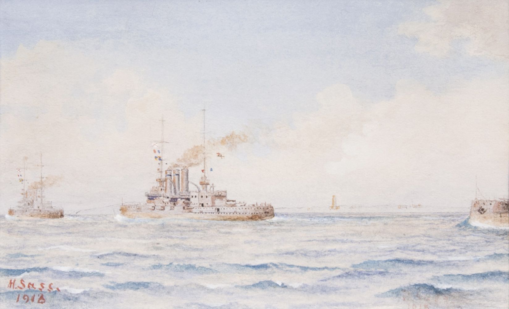 Heinrich Sass, Deutscher Marinemaler, tätig Anfang 20. Jh. - Three Marine Paintings Three Marine Paintings
