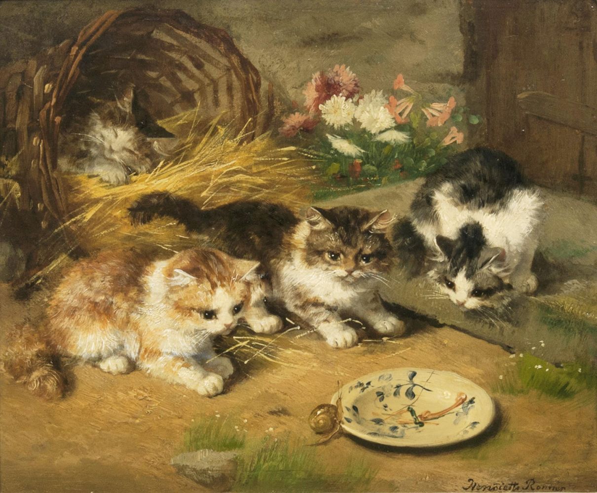 Henriette Ronner - Friend or Enemy Friend or Enemy