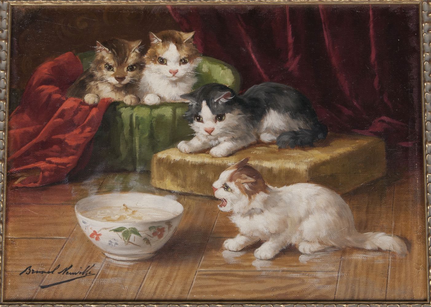 Alfred Arthur Brunel de Neuville - Vier Kätzchen Vier Kätzchen