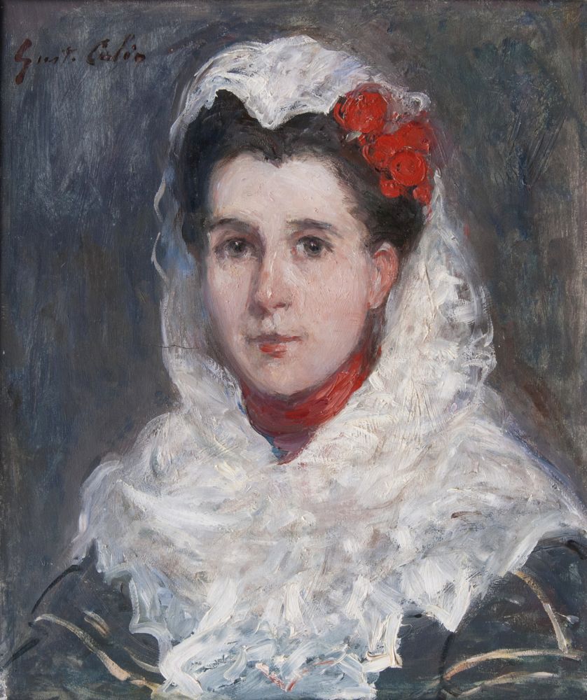 Junge Frau mit Mantilla