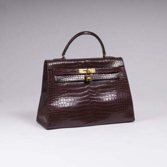 A Kelly Bag 32 Croco