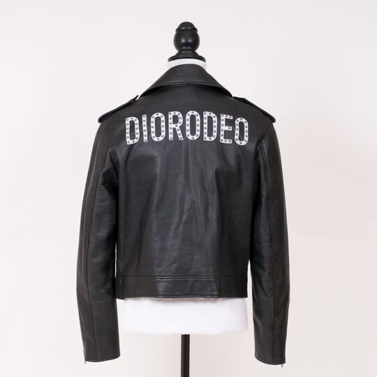 A Diorodeo Black Leather Biker Jacket