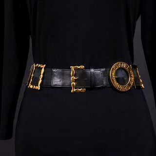 A CC Multi Buckle Belt Black