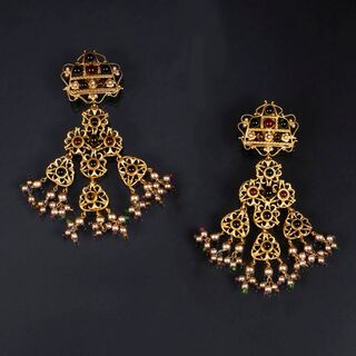 A Pair of Gossens Earpendants in Byzantine Style