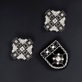 Three Brooches 'Black and White'