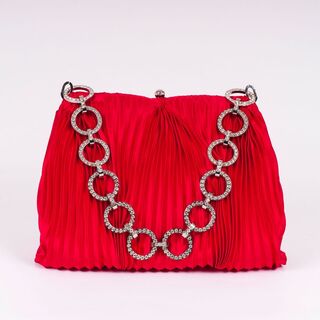 A Red Silk Plissée Bag