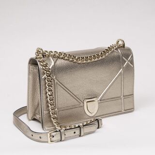 A Diorama Clutch Metallic Champagne