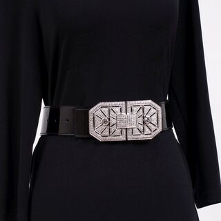 A Leather belt with splendid Swarovski Belt Buckle