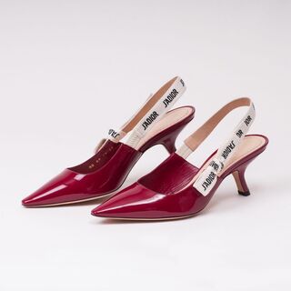 A Pair J'Adior Slingback Pumps Scarlet