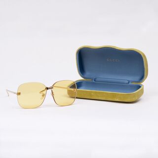 Frameless Oversized Yellow Sunglasses