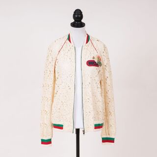 A Flower Lace Bomber Jacket