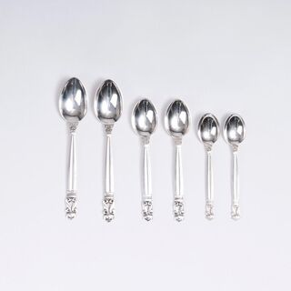 A Set of Tea, Coffee and Mocca Spoons 'Acorn'