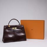 A Kelly Bag 32 Croco - image 2