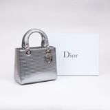A Lady Dior Bag Silver Perforated - image 2